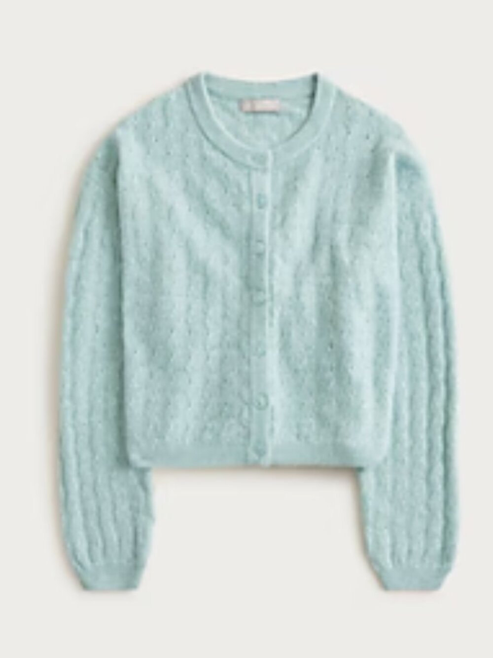 J.Crew Supersoft Pointelle Bubble Hem Cardigan Size M NWT - Picture 1 of 6